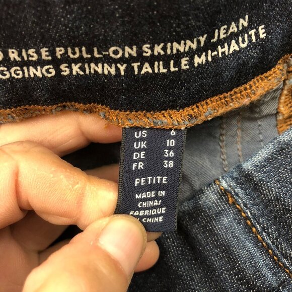 Lands End Womens Mid Rise Pull-On Skinny Jeans Size 6P Blue Denim Casual Stretch - Picture 4 of 16